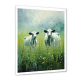 Cow In Verdant Pastures - Green Cow Wall Art