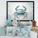 Minimalism Blue Crab Impression - Crab Bedroom Wall Art
