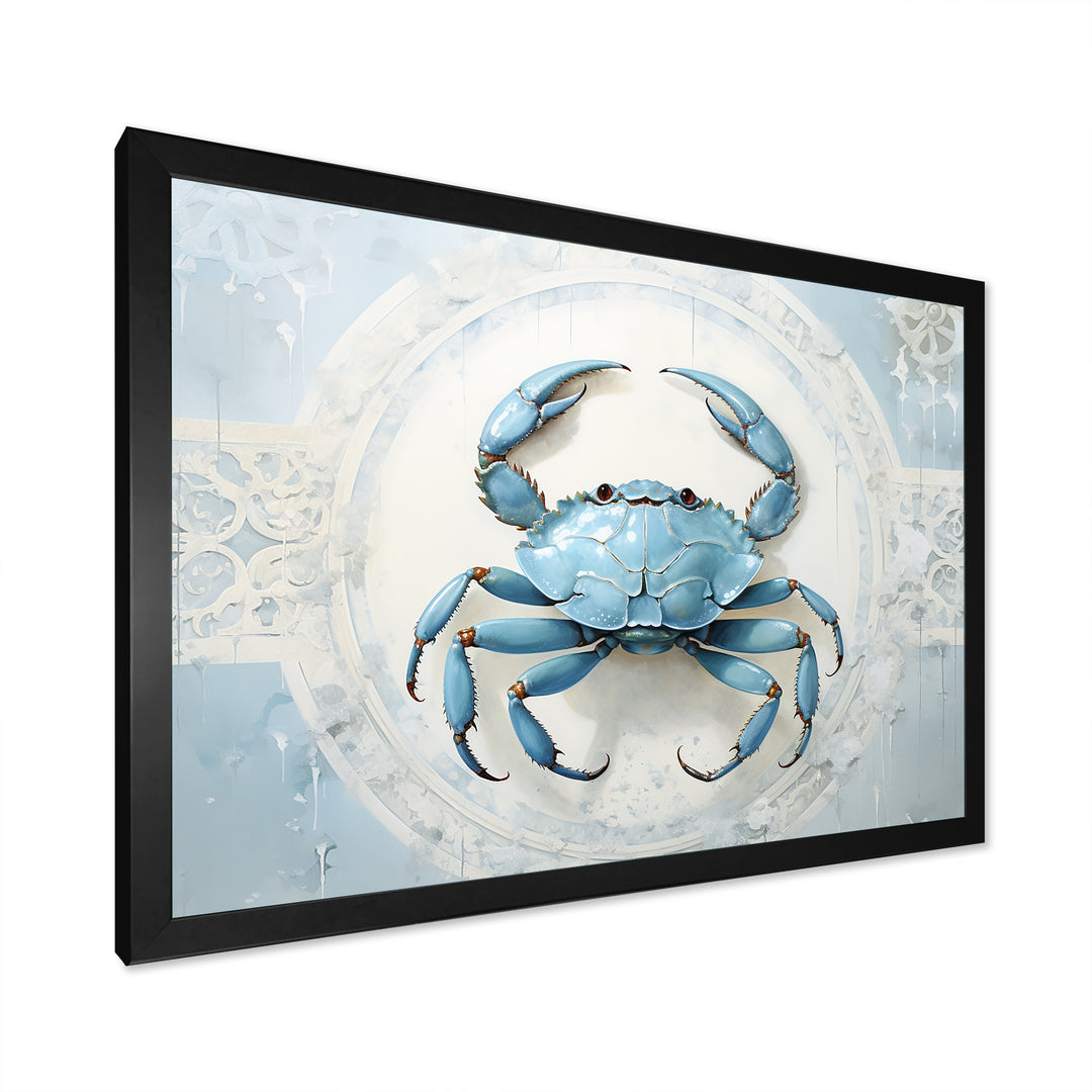 Minimalism Blue Crab Impression - Crab Bedroom Wall Art