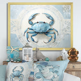 Minimalism Blue Crab Impression - Crab Bedroom Wall Art