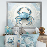 Minimalism Blue Crab Impression - Crab Bedroom Wall Art