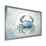 Minimalism Blue Crab Impression - Crab Bedroom Wall Art