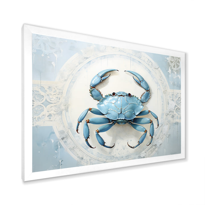 Minimalism Blue Crab Impression - Crab Bedroom Wall Art