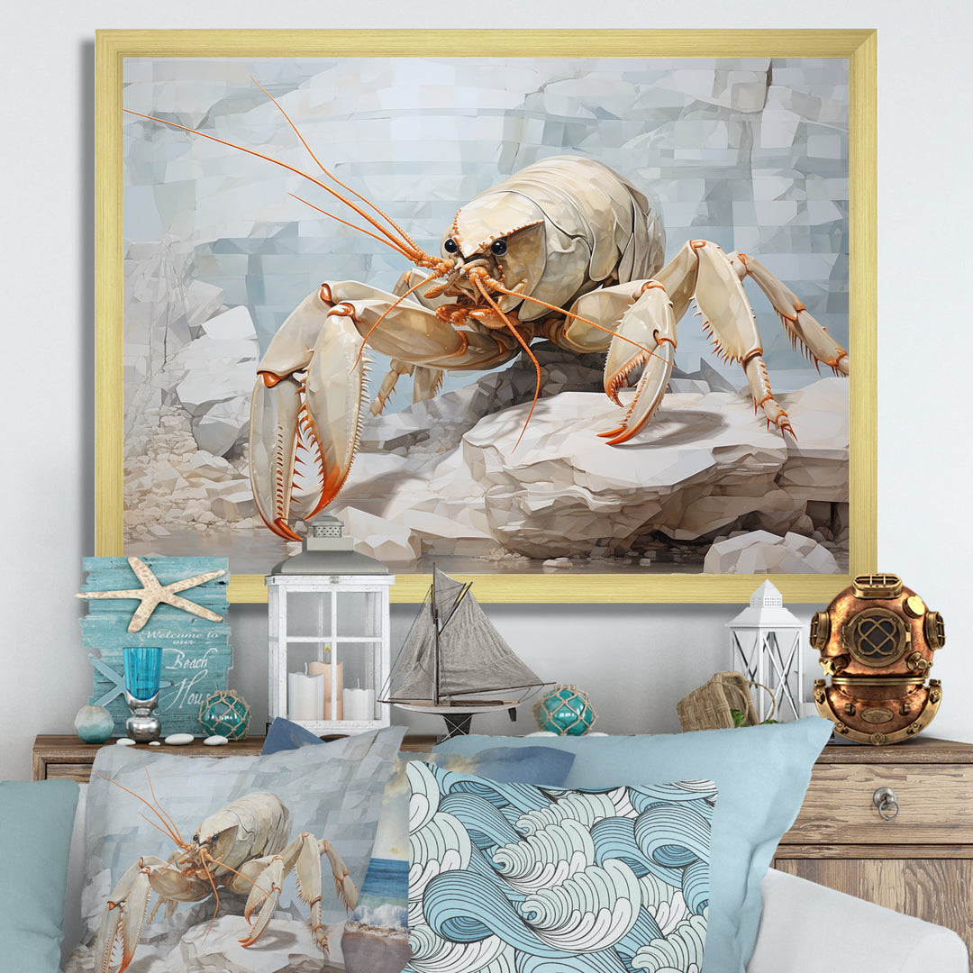 Minimalism Crayfish Impression - Crayfish Canvas Wall Art