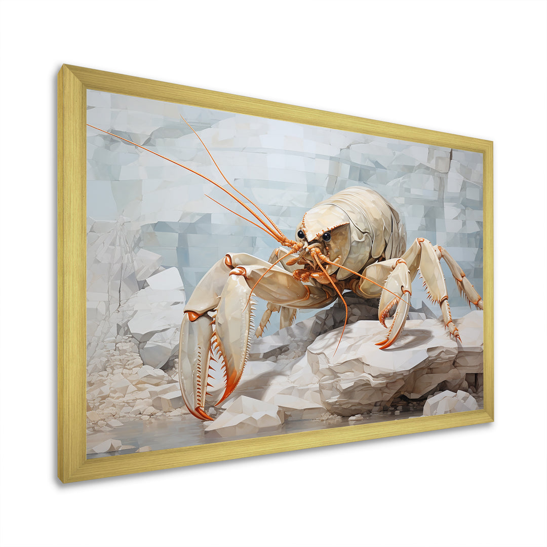 Minimalism Crayfish Impression - Crayfish Canvas Wall Art