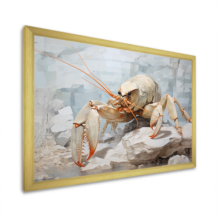 Minimalism Crayfish Impression - Crayfish Canvas Wall Art