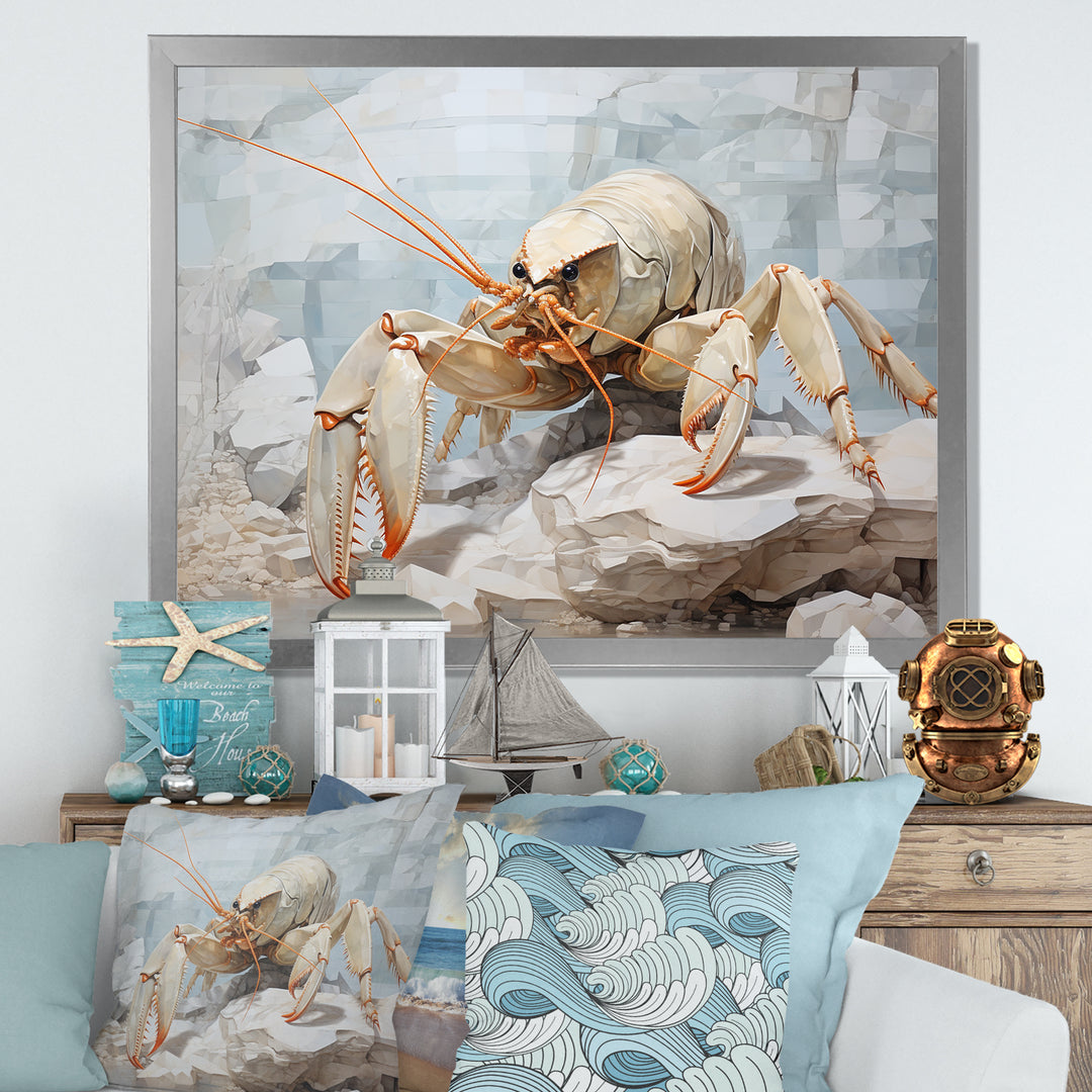 Minimalism Crayfish Impression - Crayfish Canvas Wall Art