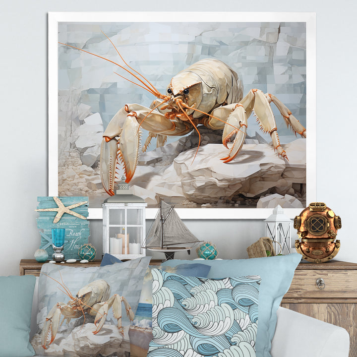 Minimalism Crayfish Impression - Crayfish Canvas Wall Art