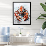 Minimalism Red Crayfish Impression - Crayfish Wall Decor