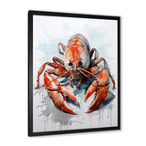 Minimalism Red Crayfish Impression - Crayfish Wall Decor