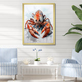 Minimalism Red Crayfish Impression - Crayfish Wall Decor