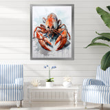 Minimalism Red Crayfish Impression - Crayfish Wall Decor