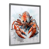 Minimalism Red Crayfish Impression - Crayfish Wall Decor