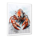 Minimalism Red Crayfish Impression - Crayfish Wall Decor