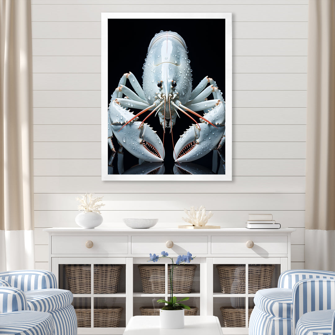 Modern Black And Blue Crayfish - Crayfish Wall Art Prints