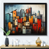 Cubist Urbanism Horizon III - Abstract Canvas Wall Art