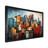 Cubist Urbanism Horizon III - Abstract Canvas Wall Art