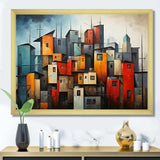 Cubist Urbanism Horizon III - Abstract Canvas Wall Art