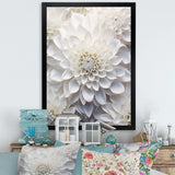 Minimalism White Dahlia - Floral Canvas Wall Art