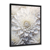 Minimalism White Dahlia - Floral Canvas Wall Art