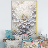 Minimalism White Dahlia - Floral Canvas Wall Art