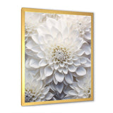 Minimalism White Dahlia - Floral Canvas Wall Art