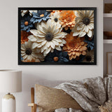 White And Orange Daisy Florescence Radiance - Floral Canvas Wall Art