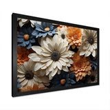 White And Orange Daisy Florescence Radiance - Floral Canvas Wall Art