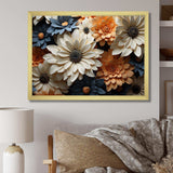 White And Orange Daisy Florescence Radiance - Floral Canvas Wall Art