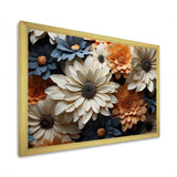 White And Orange Daisy Florescence Radiance - Floral Canvas Wall Art