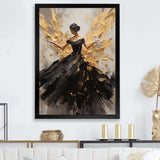 Gold And Black Dance Splash I - Fashion Canvas Wall Art