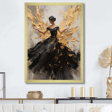 Gold And Black Dance Splash I - Fashion Canvas Wall Art