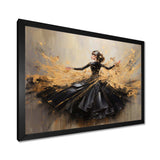 Gold And Black Dance Splash II - Fashion Canvas Wall Art