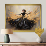 Gold And Black Dance Splash II - Fashion Canvas Wall Art