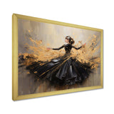 Gold And Black Dance Splash II - Fashion Canvas Wall Art