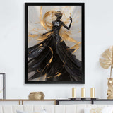 Gold And Black Dance Splash III - Fashion Canvas Wall Art