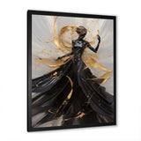 Gold And Black Dance Splash III - Fashion Canvas Wall Art