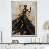 Gold And Black Dance Splash III - Fashion Canvas Wall Art