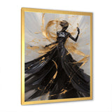 Gold And Black Dance Splash III - Fashion Canvas Wall Art