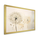 Dandelion Charm In Winter V - Floral Canvas Wall Art