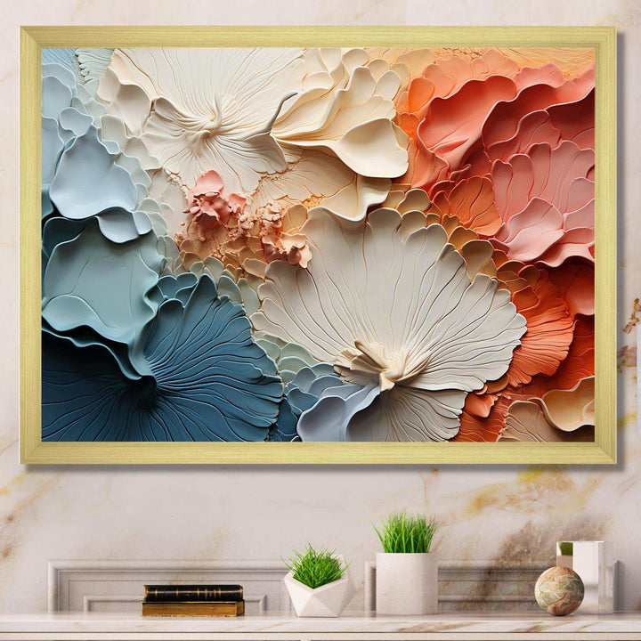 Beige And Orange Custards Collage II - Abstract Canvas Wall Art