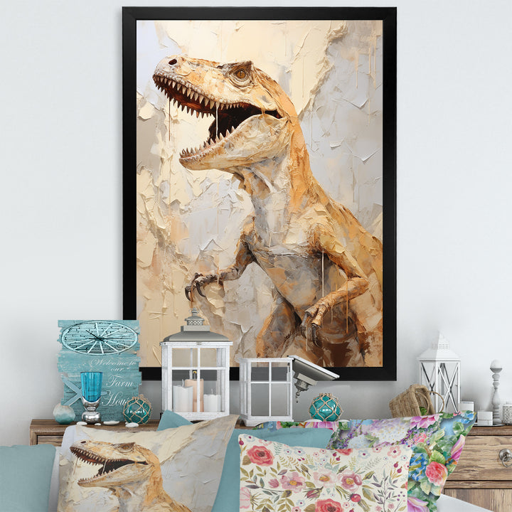 Dinosaur T Rex Supreme - Dinosaur Framed Canvas Art