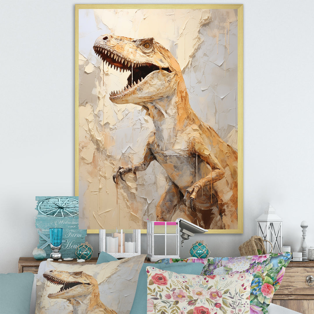 Dinosaur T Rex Supreme - Dinosaur Framed Canvas Art