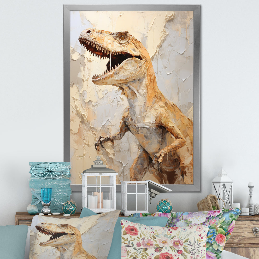 Dinosaur T Rex Supreme - Dinosaur Framed Canvas Art
