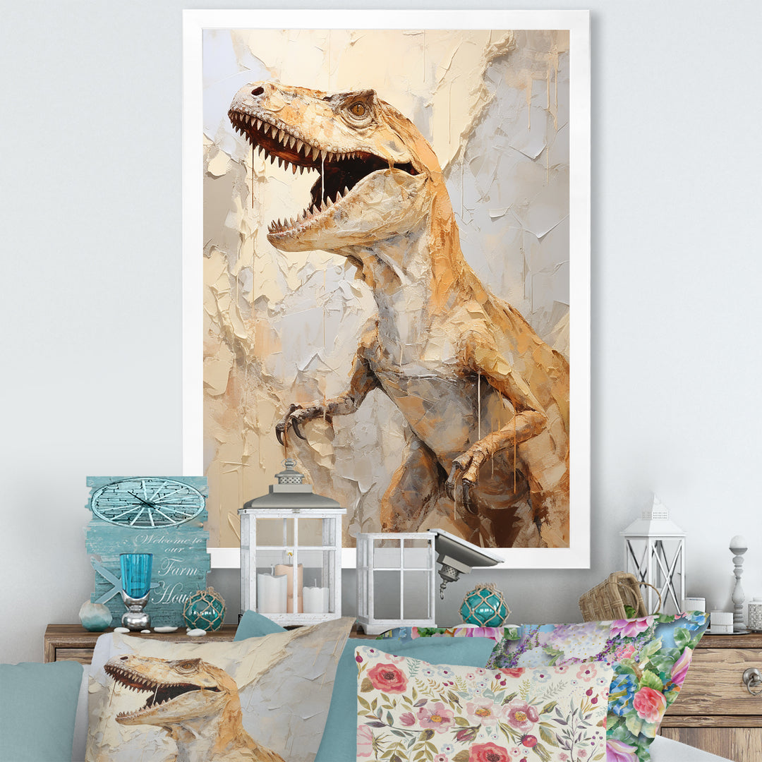 Dinosaur T Rex Supreme - Dinosaur Framed Canvas Art