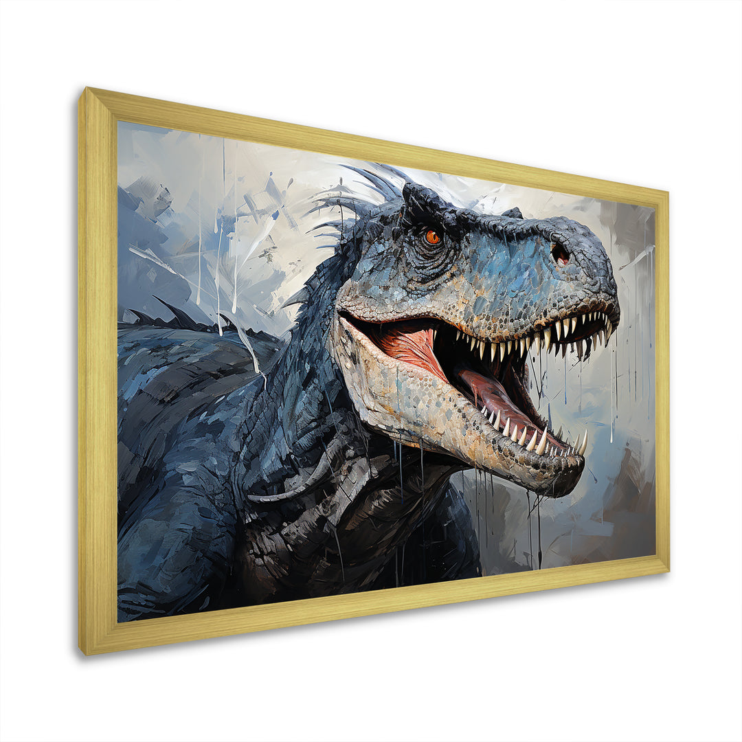 Dinosaur Blue T Rex Supreme - Dinosaur Home Decor Art
