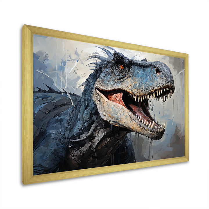 Dinosaur Blue T Rex Supreme - Dinosaur Home Decor Art