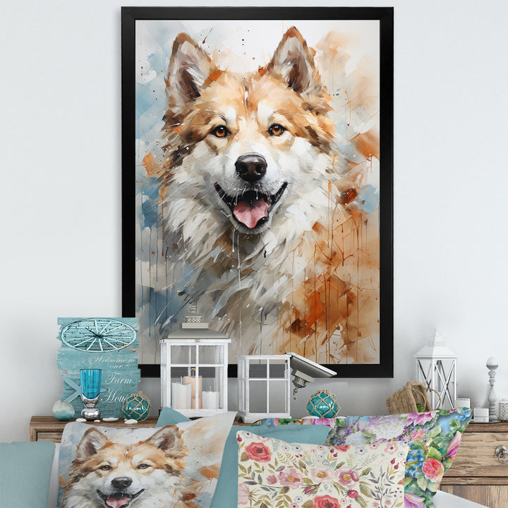 Dog Akita Affection - Dog Canvas Wall Art