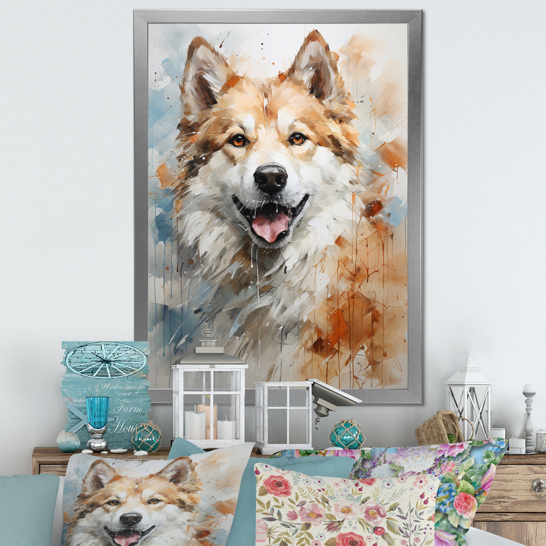 Dog Akita Affection - Dog Canvas Wall Art