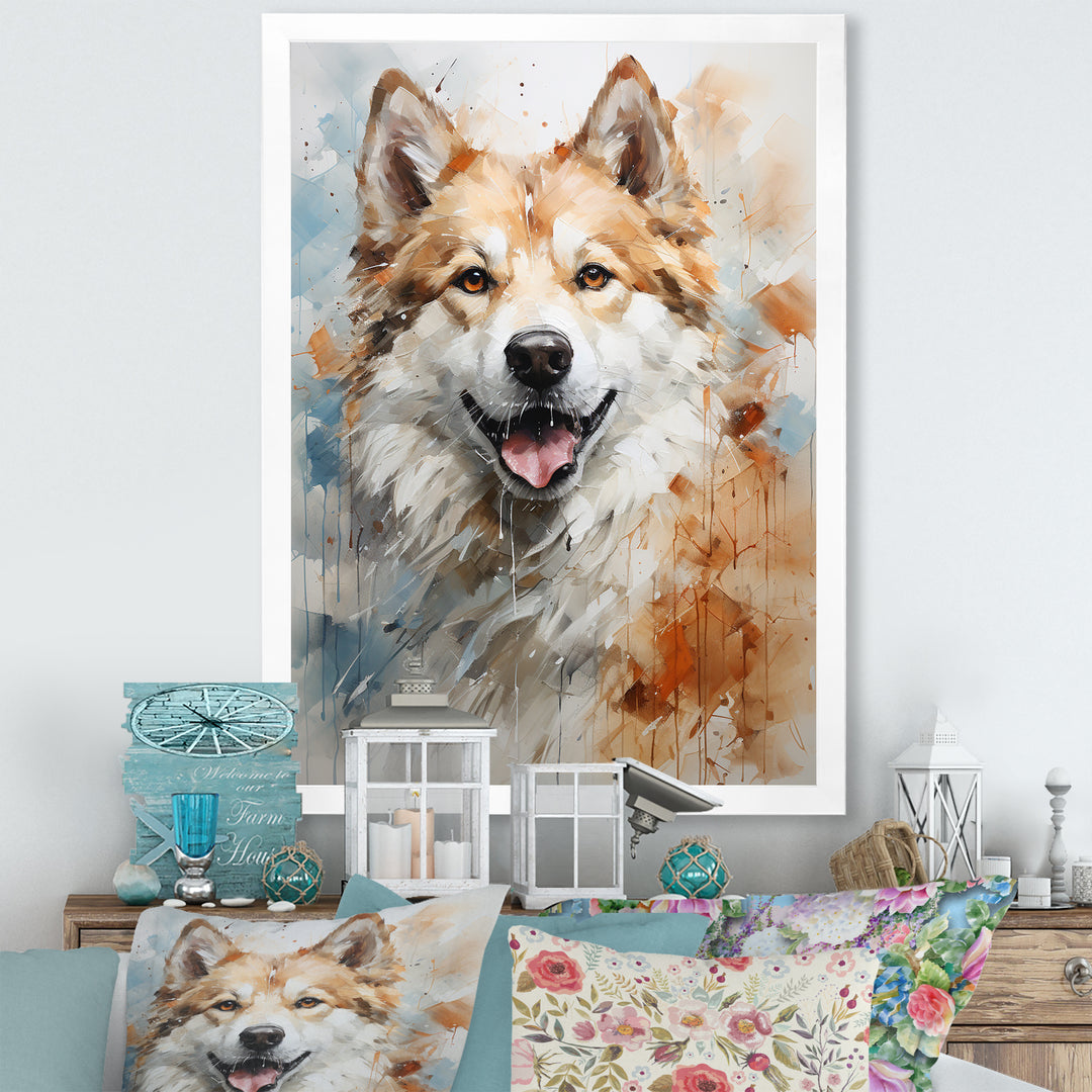 Dog Akita Affection - Dog Canvas Wall Art